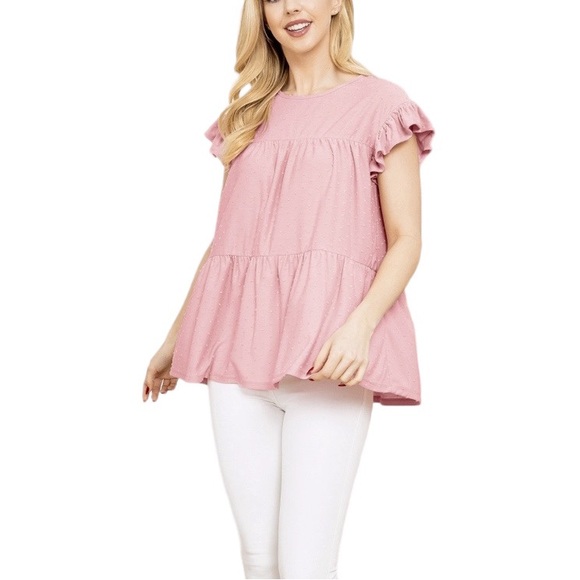 Printed Peach Blossom Tiered Top